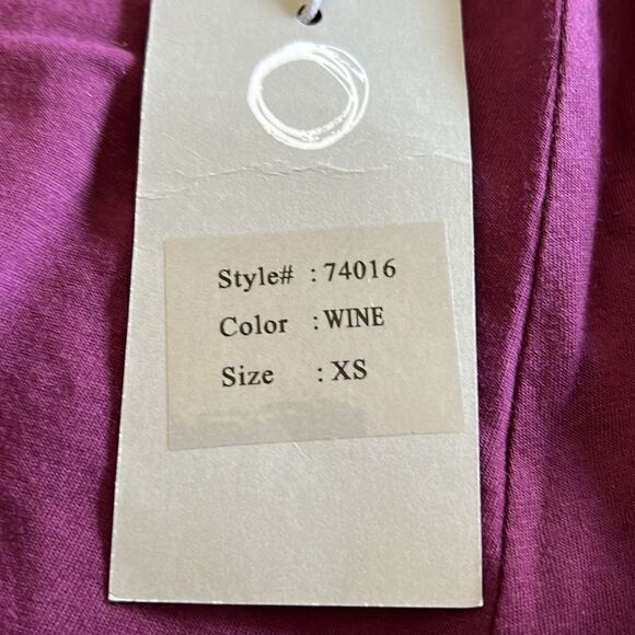 NWT Habitat 74016 Deep Hem V Neck Cotton Tunic Wine Sz XS/S - Picture 7 of 8
